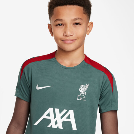 Maillot entraînement junior Liverpool Strike vert rouge 2024/25