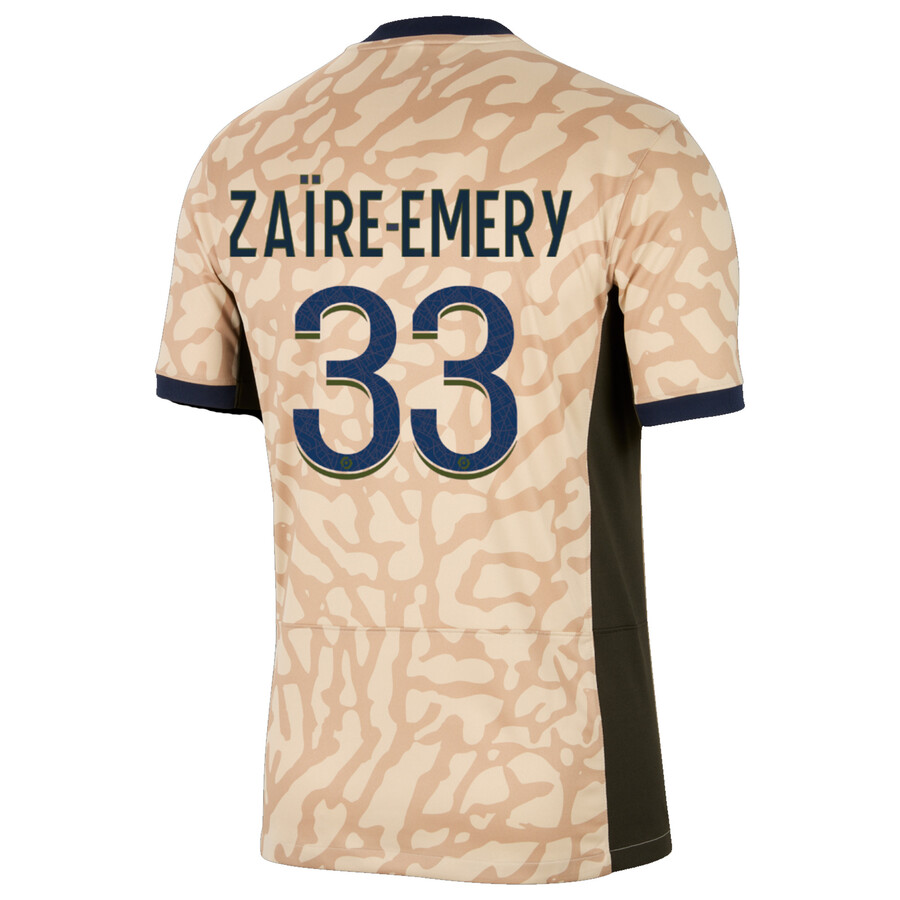 Flocage Officiel PSG Zaire-Emery N°33 – 3ème Maillot UCL 2023/2024, Adulte, Monblason
