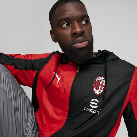 Veste survêtement avant match Milan AC noir rouge 2023/24