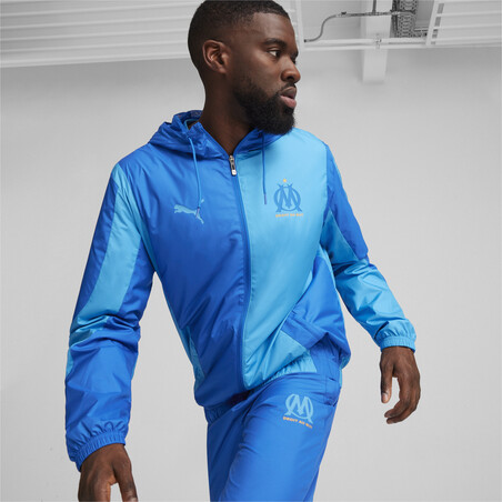 Veste survêtement avant match OM bleu 2023/24