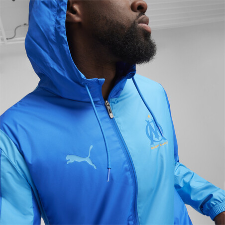 Veste survêtement avant match OM bleu 2023/24