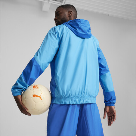 Veste survêtement avant match OM bleu 2023/24