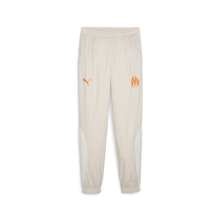 Pantalon survêtement avant match OM beige orange 2023/24