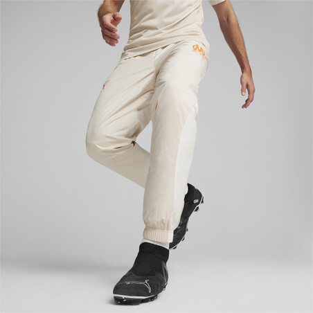 Pantalon survêtement avant match OM beige orange 2023/24