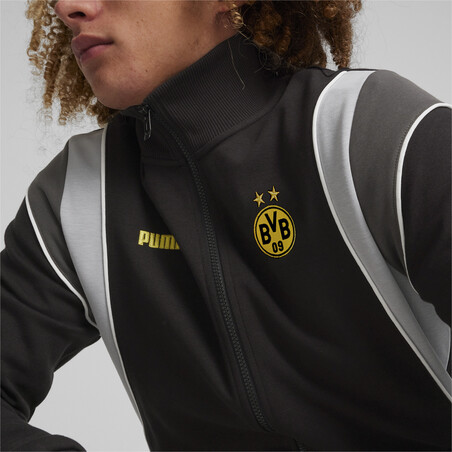 Veste survêtement Dortmund Archive noir gris 2023/24