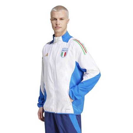 Veste survêtement avant match Italie blanc bleu 2024