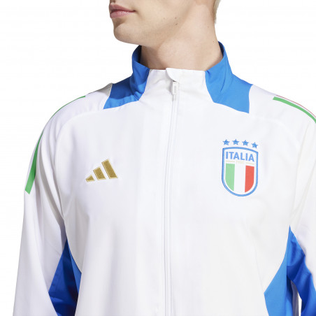 Veste survêtement avant match Italie blanc bleu 2024