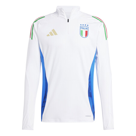 Sweat zippé Italie blanc bleu 2024