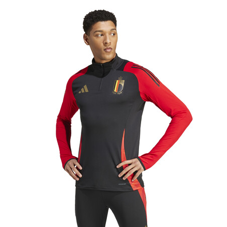 Sweat zippé Belgique noir rouge 2024