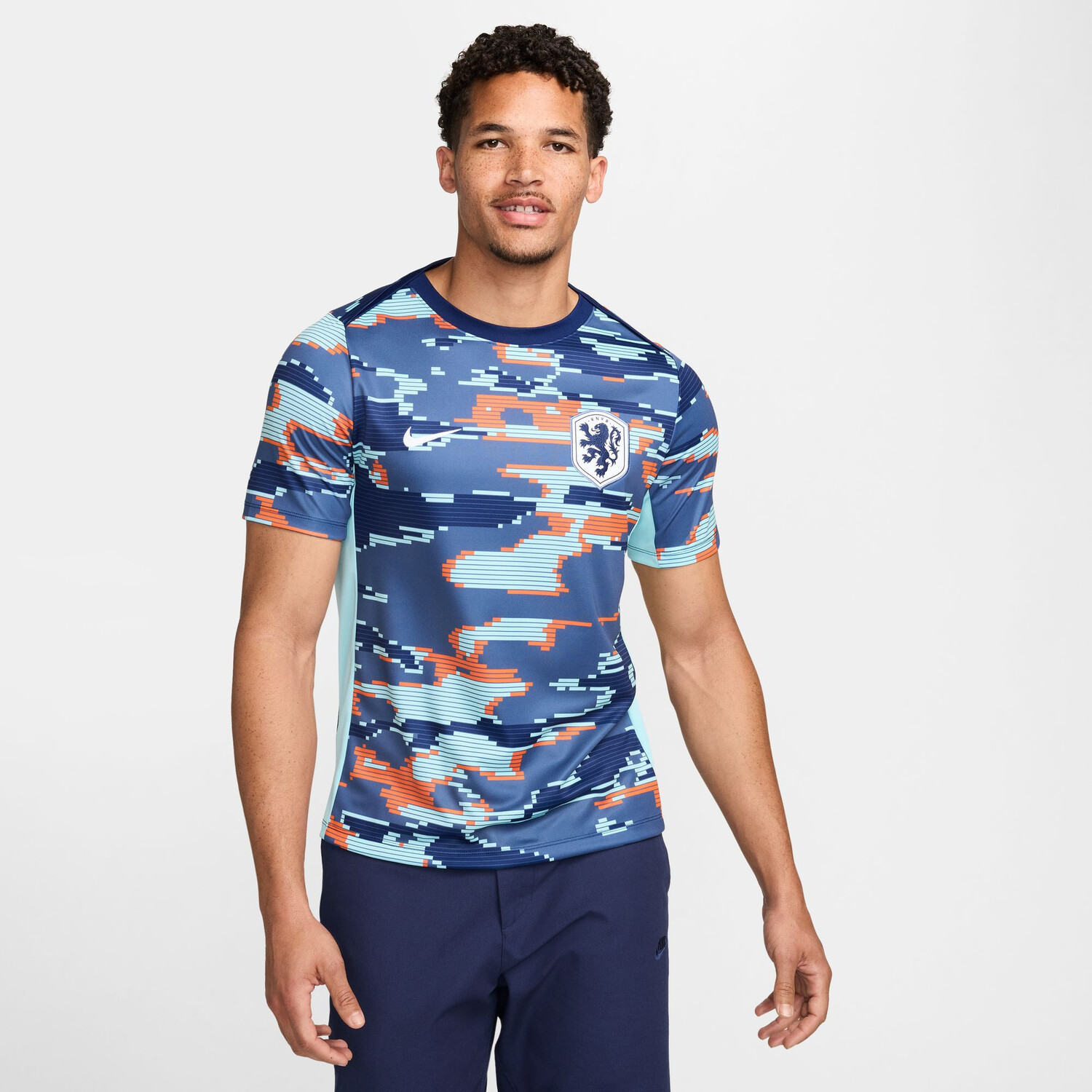 Maillot avant match Pays-Bas bleu orange 2024 sur Foot.fr