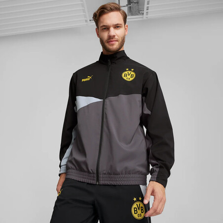 Veste survêtement Dortmund Woven noir gris 2023/24