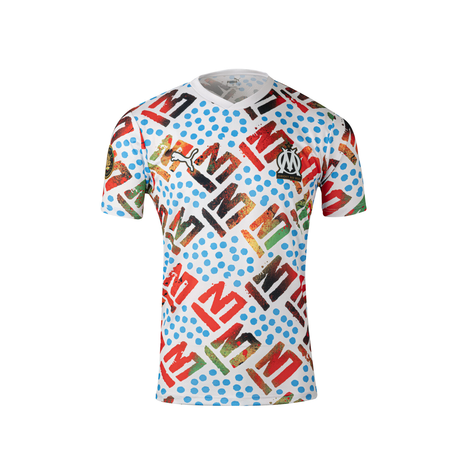 Maillot OM Pro Marseille Aubameyang Africa 2023-2024 - Blanc, Manches Courtes, Taille L