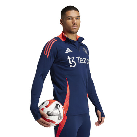 Sweat zippé Manchester United bleu orange 2024/25