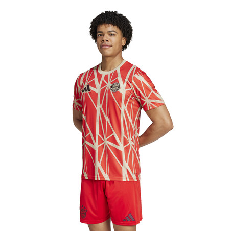 Maillot avant match Bayern Munich rouge blanc 2024/25