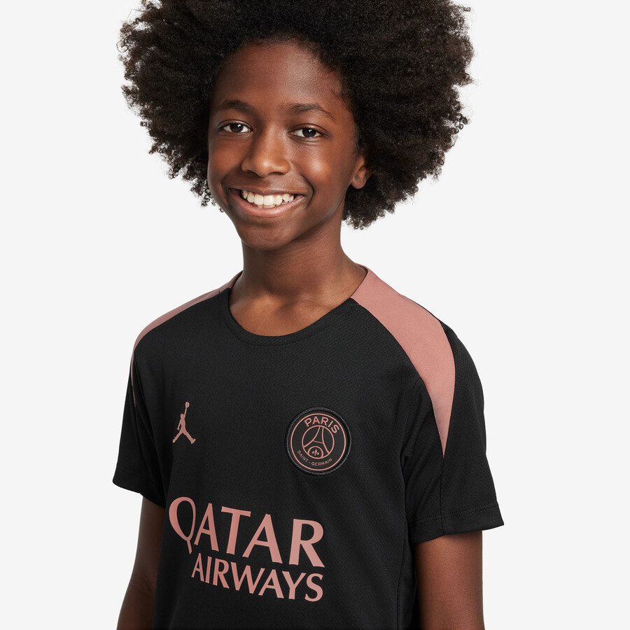 Maillot entraînement junior PSG Strike noir rose 2024/25