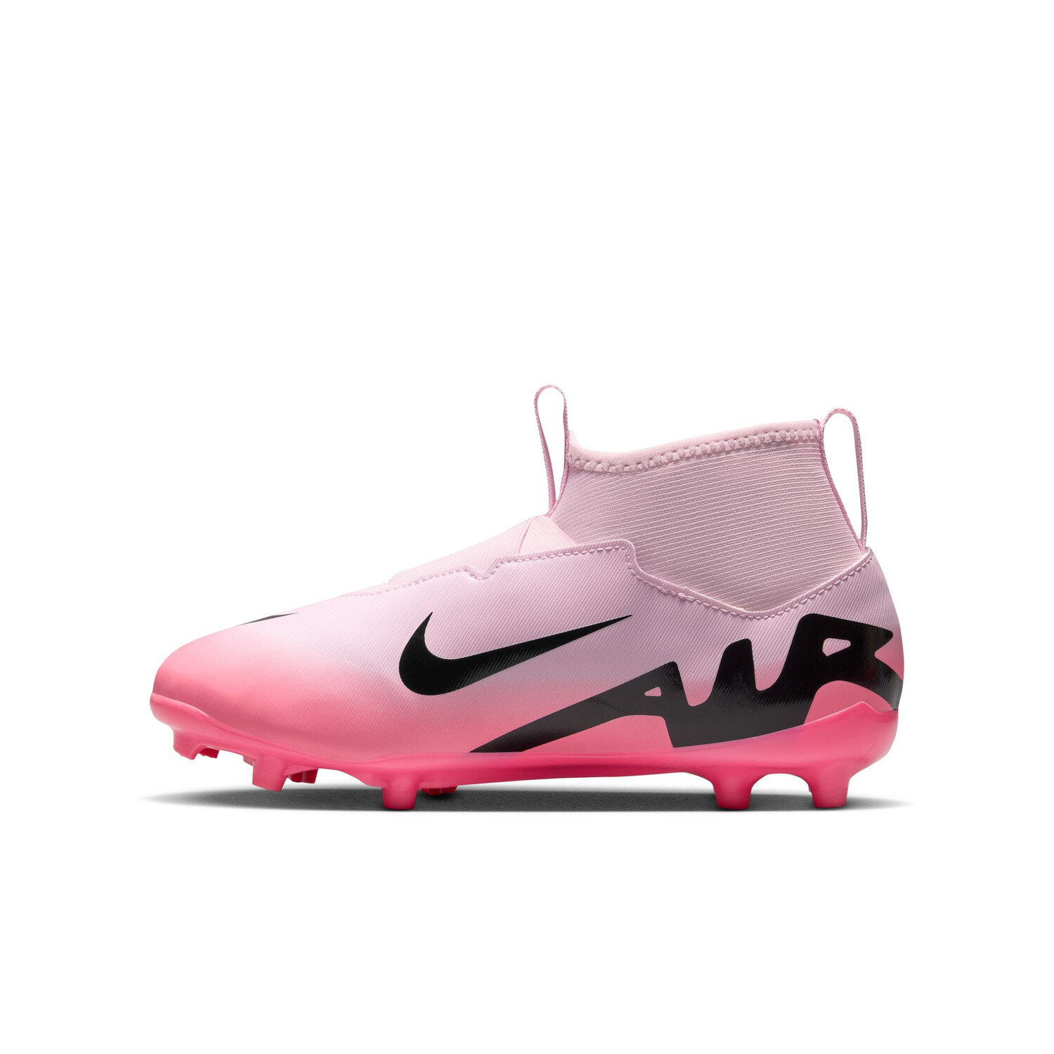 Nike Air Zoom Mercurial Superfly 9 junior Academy FG MG rose noir sur Foot