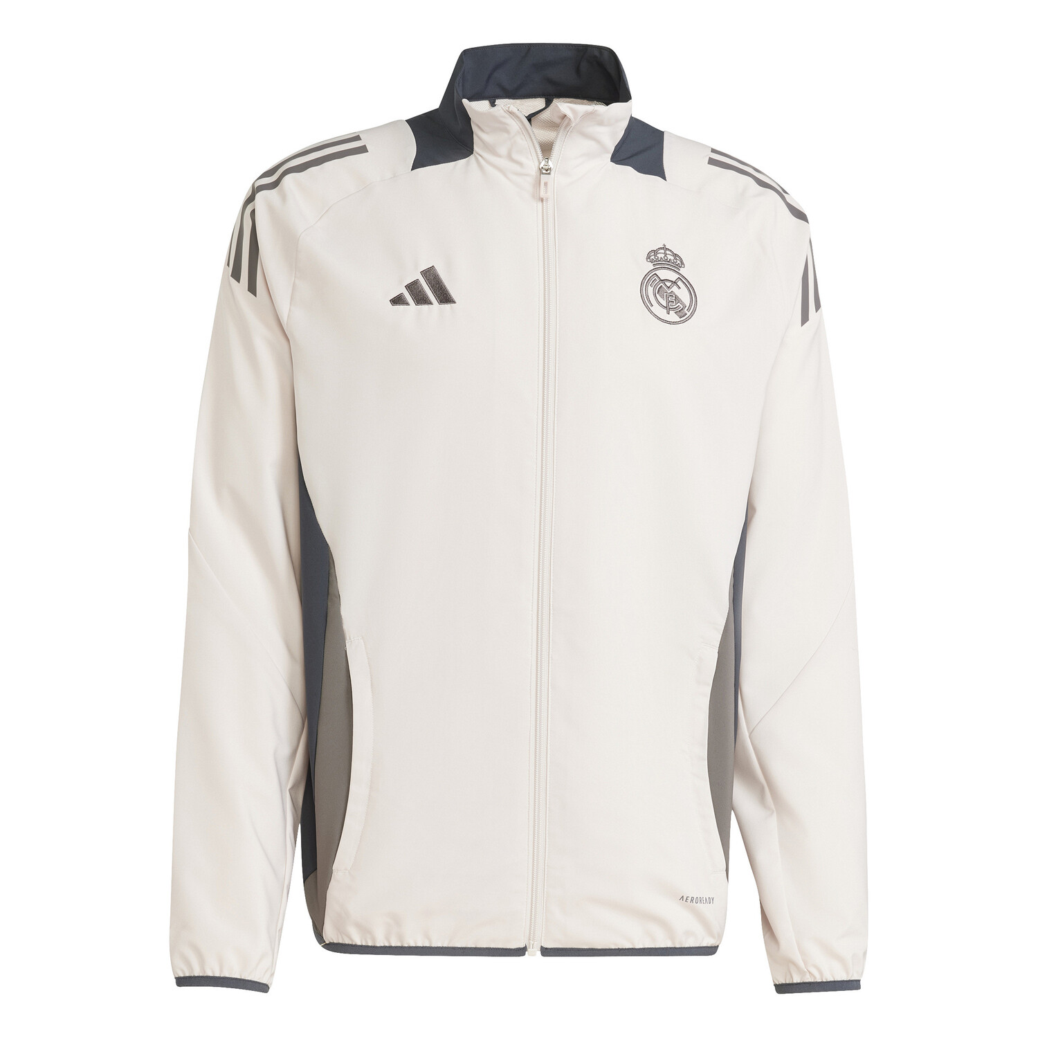 Veste surv??tement Real Madrid woven beige gris 2024/25 sur Foot.fr