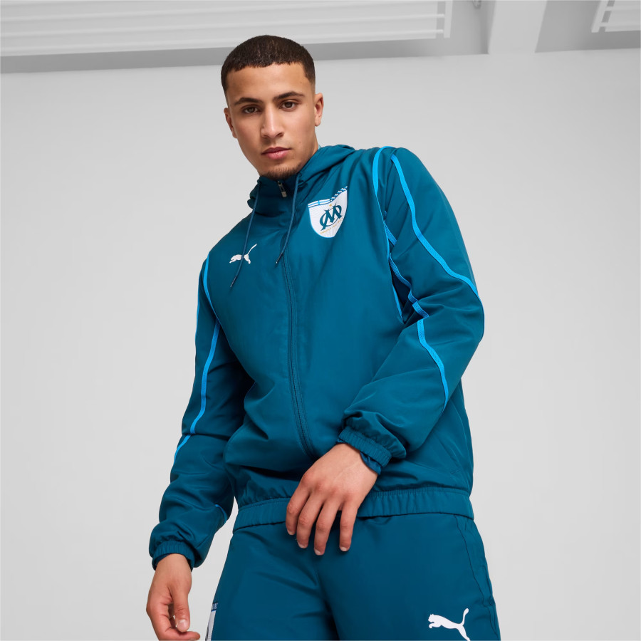 Veste avant match OM bleu fonce 2024 25 sur Foot
