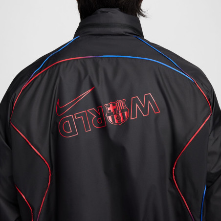 Veste imperméable FC Barcelone noir rouge 2024/25