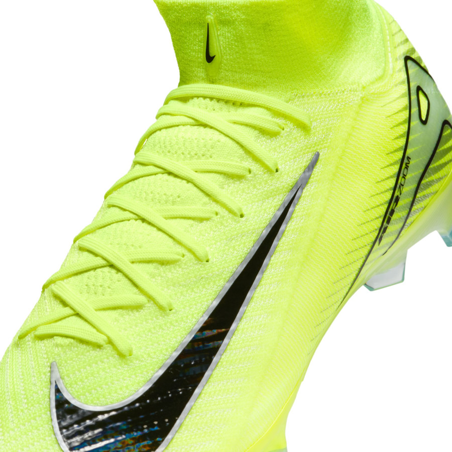 Nike Air Zoom Mercurial Superfly 10 Elite FG jaune gris sur Foot