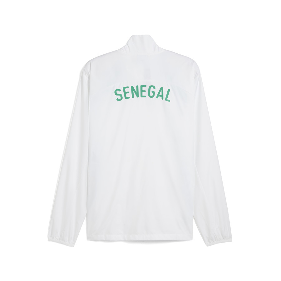 Veste survêtement avant match Sénégal woven blanc vert 2025