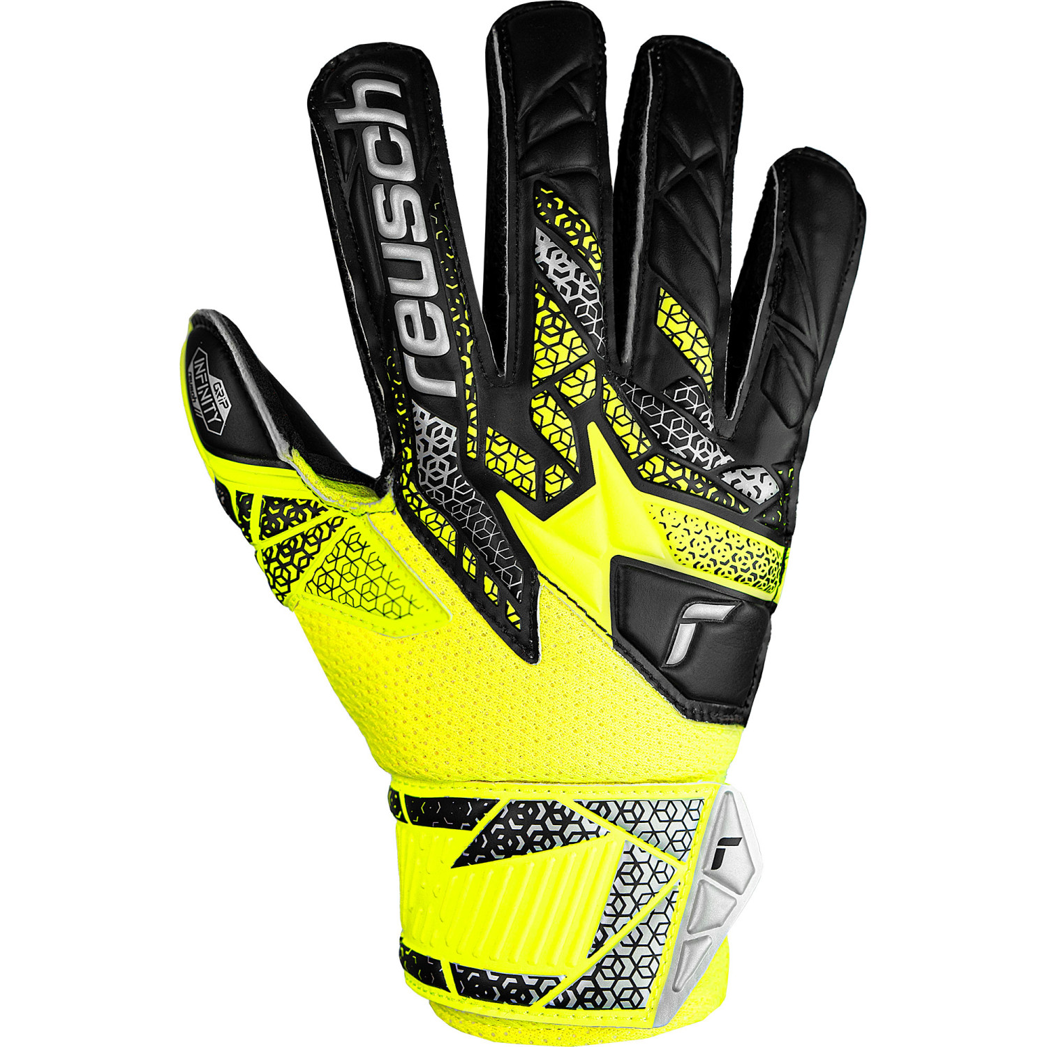 Gants gardien Reusch junior Attrakt Infinity Finger Support jaune
