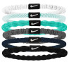 Pack 6 bandeaux élastiques Nike blanc bleu noir