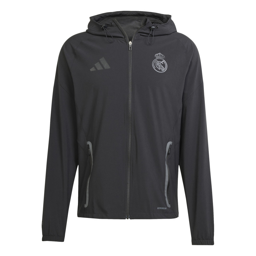 Veste survêtement à capuche Real Madrid woven noir