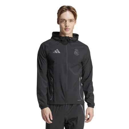 Veste survêtement à capuche Real Madrid woven noir