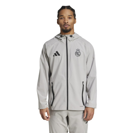 Veste survêtement à capuche Real Madrid woven gris