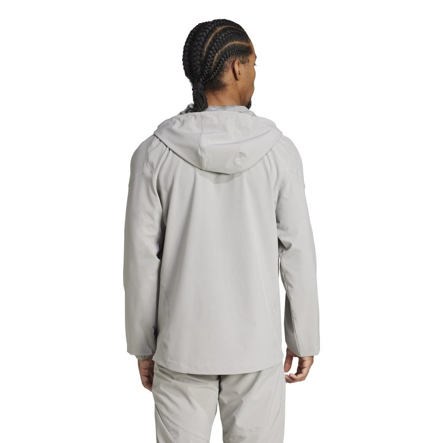 Veste survêtement à capuche Real Madrid woven gris