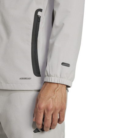 Veste survêtement à capuche Real Madrid woven gris