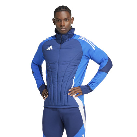 Sweat zippé à cagoule adidas Tiro24 Winter bleu