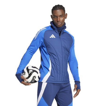 Sweat zippé à cagoule adidas Tiro24 Winter bleu