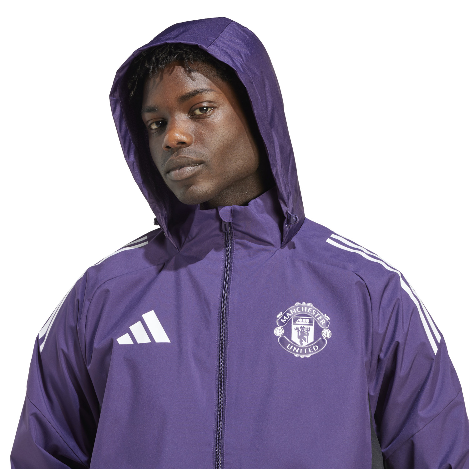 Veste survêtement imperméable Manchester United blanc vert 2023/24 sur