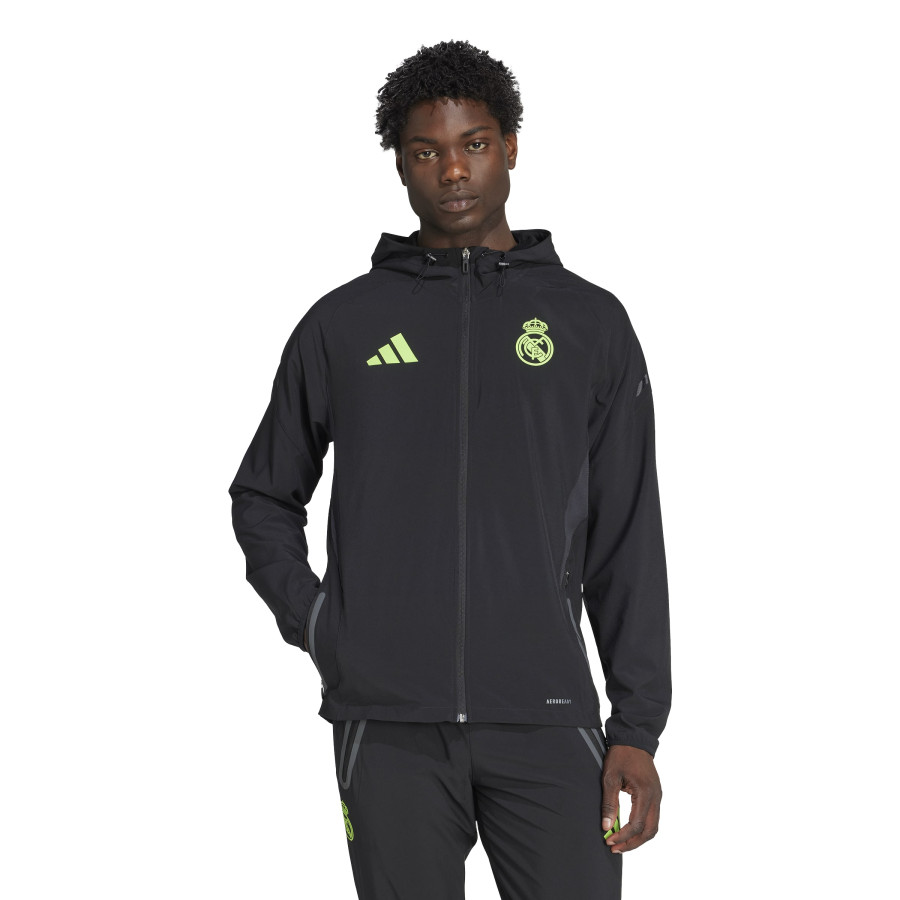 Veste survêtement Real Madrid Vis Tech noir vert