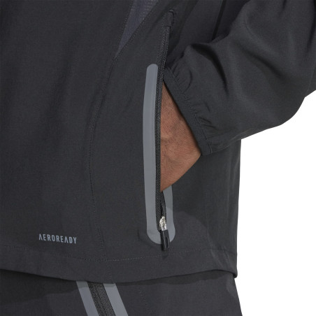 Veste survêtement Real Madrid Vis Tech noir vert