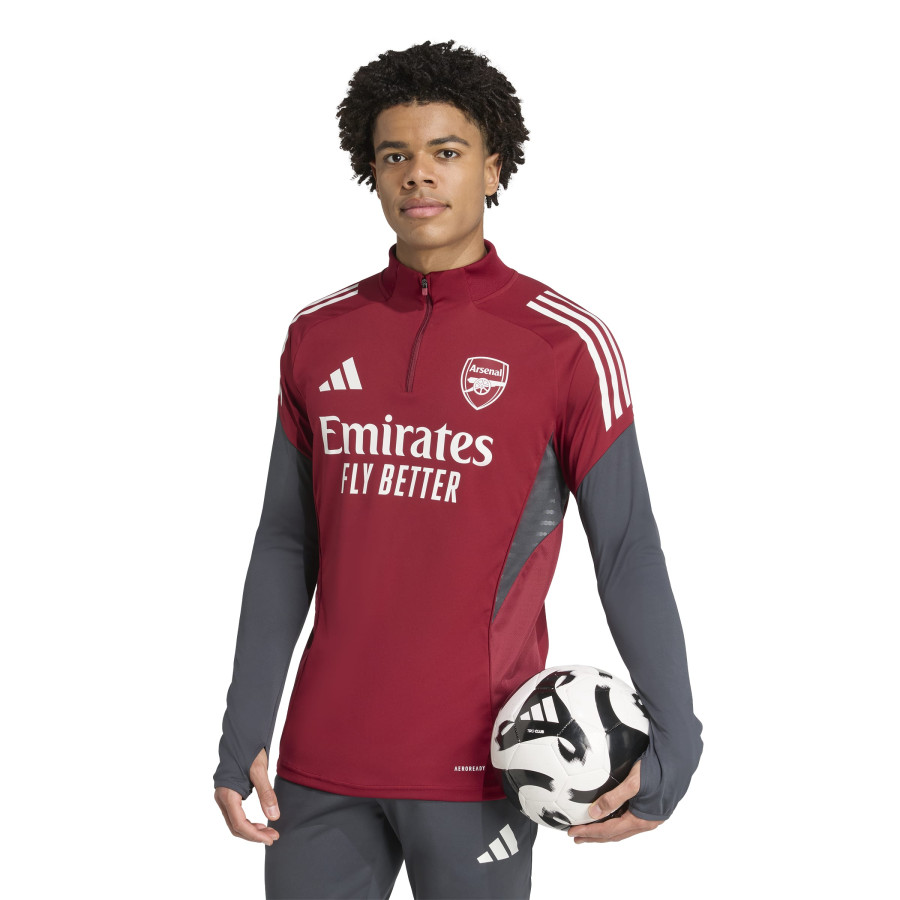 Sweat zippé Arsenal rouge gris
