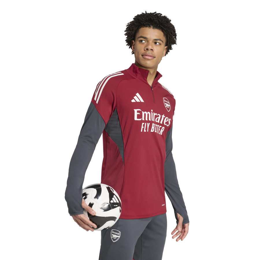 Sweat zippé Arsenal rouge gris