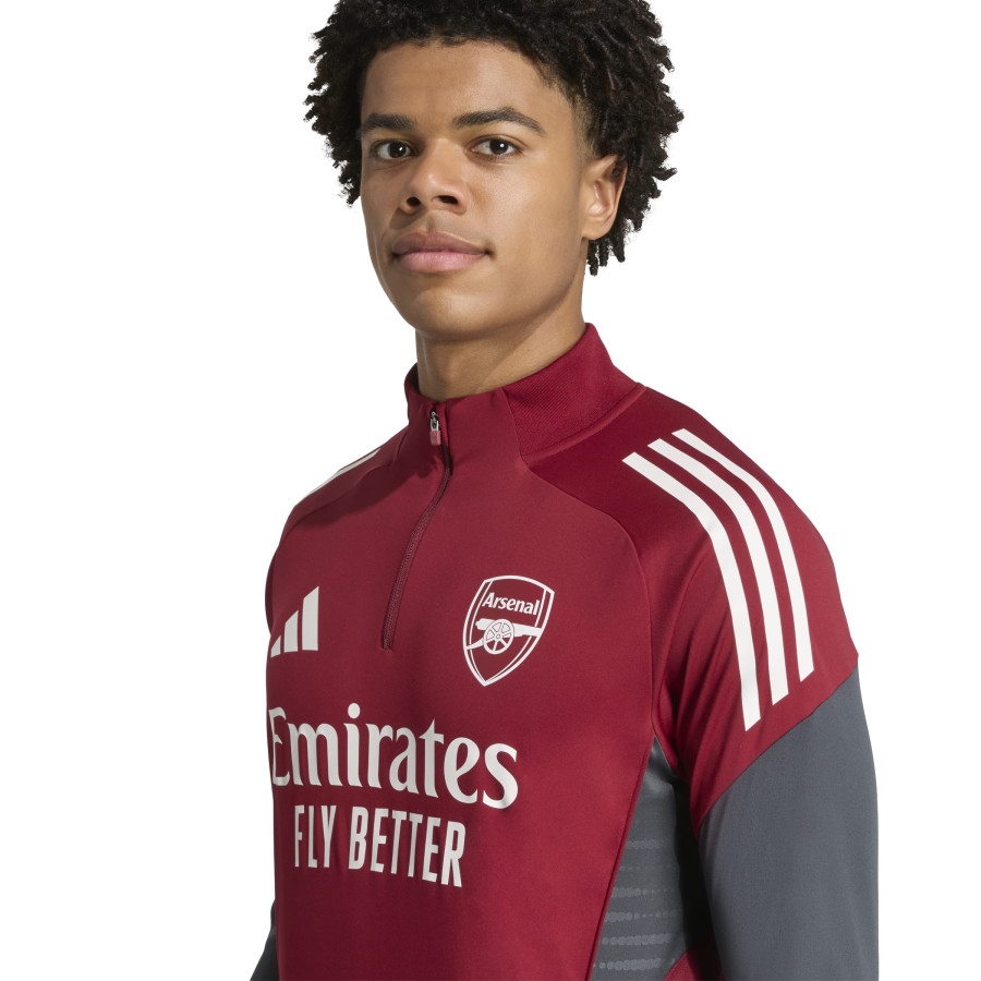 Sweat zippé Arsenal rouge gris