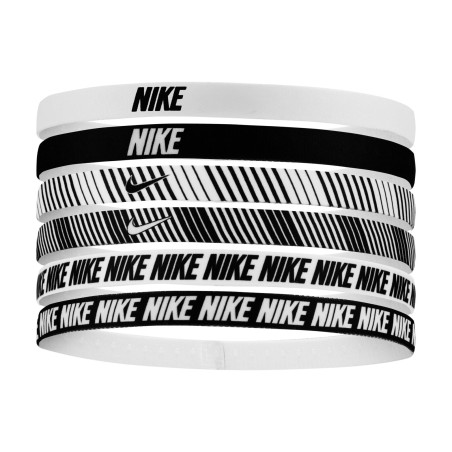 Pack 6 bandeaux élastiques Nike Flex noir blanc