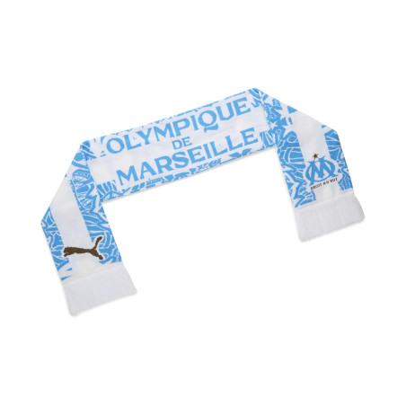 Echarpe OM blanc bleu
