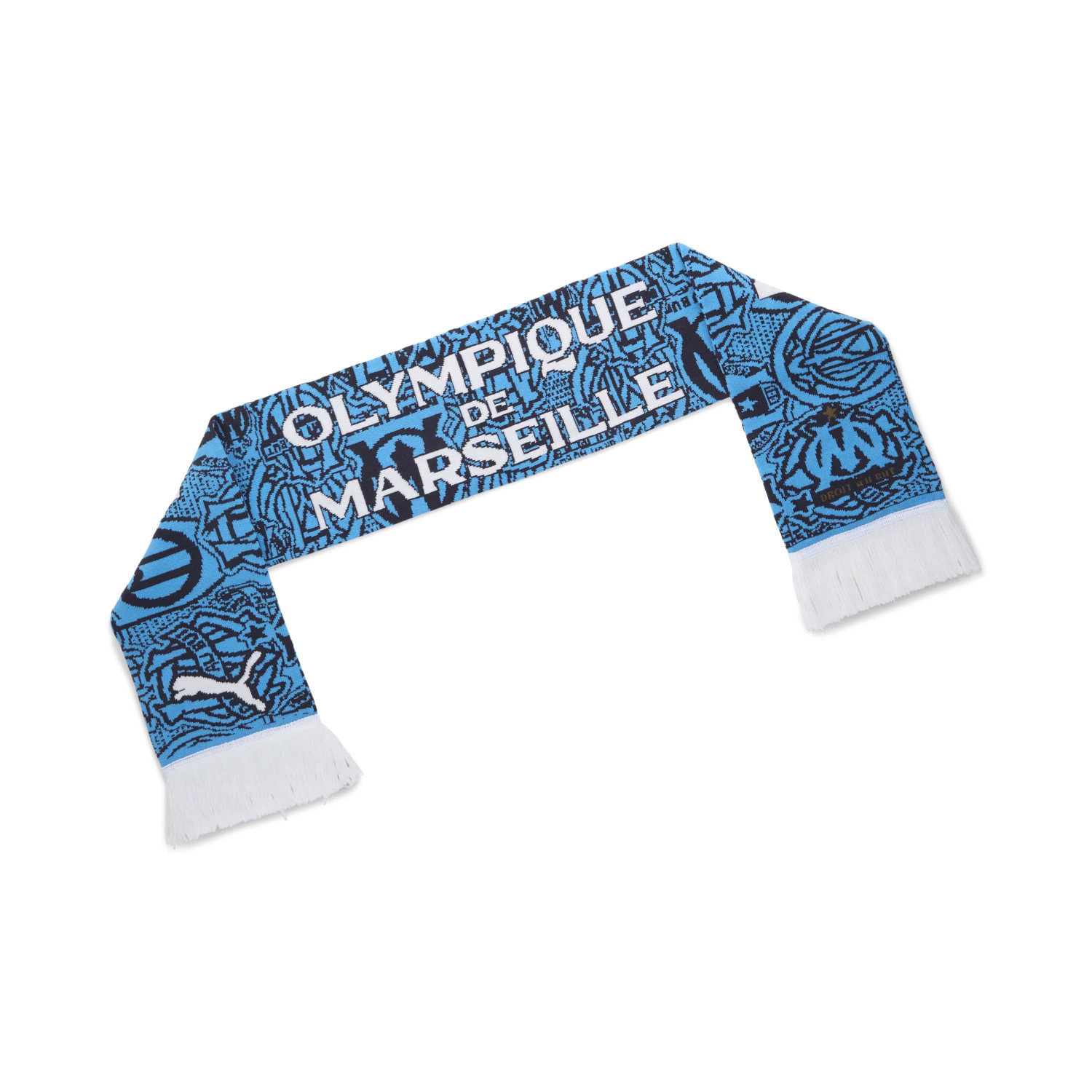 Echarpe Supporter OM - Olympique De Marseille - Bleu & Blanc