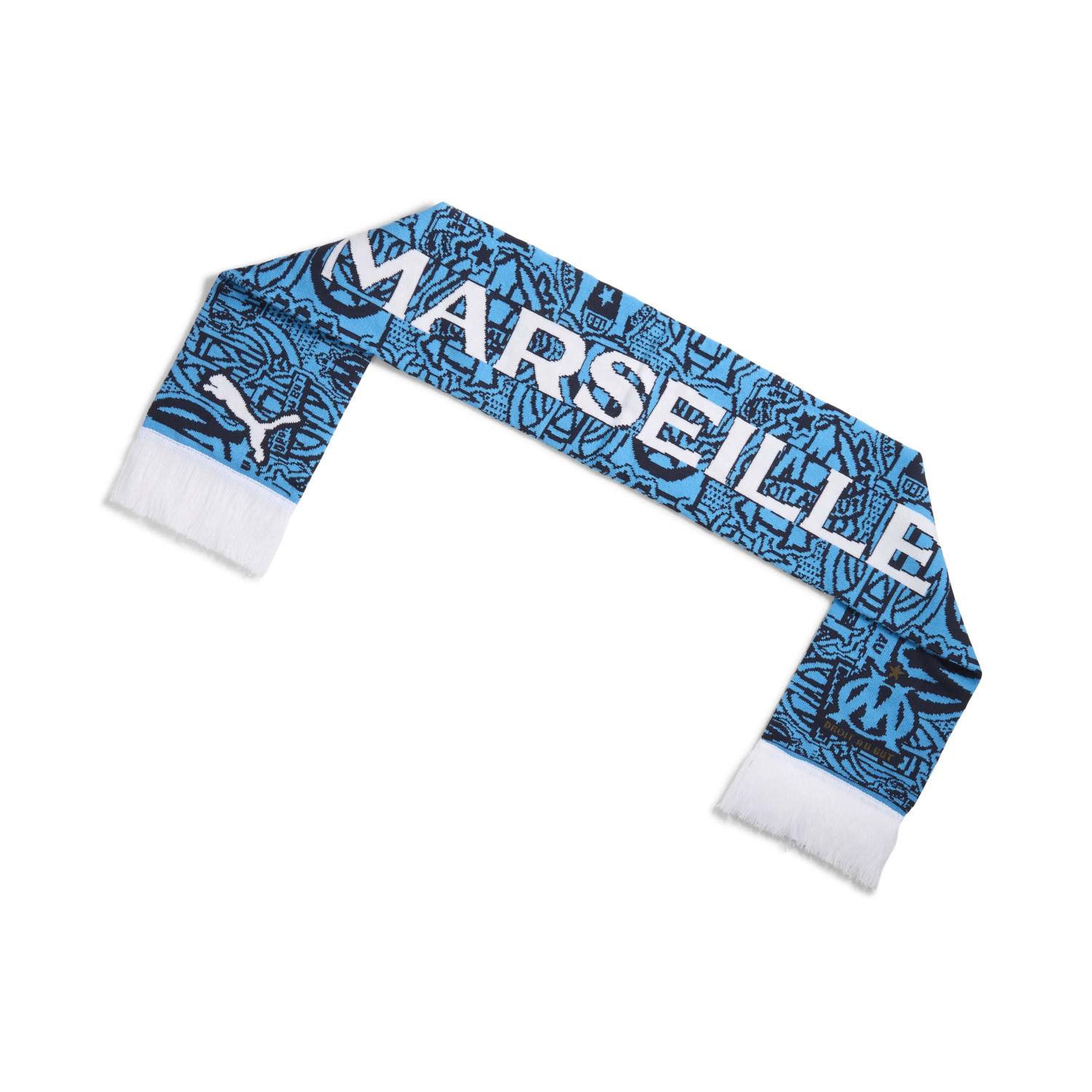 Lot De 2 écharpes De Football Vintage OM Marseille - Bleues - Taille Unique