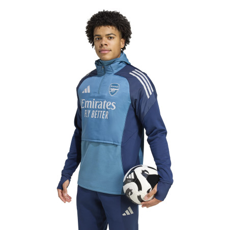 Sweat zippé à cagoule Arsenal bleu
