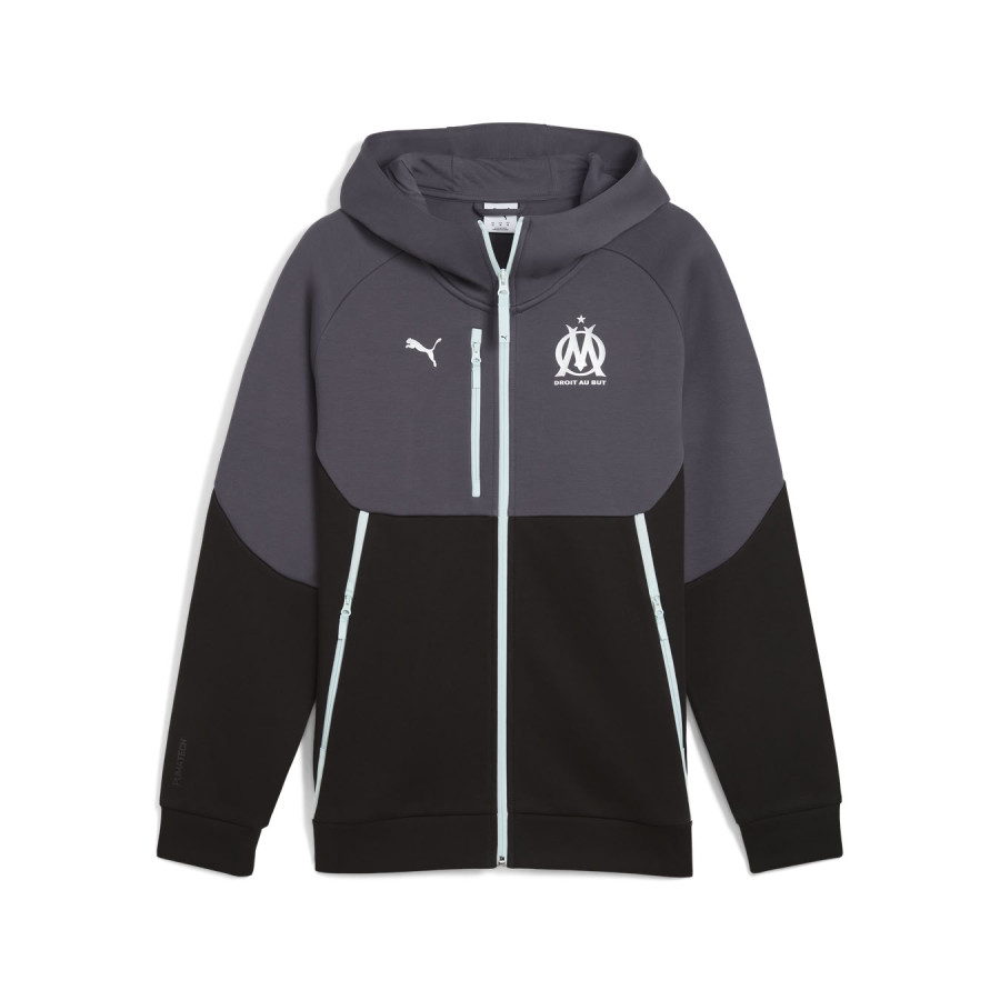 Veste survêtement OM PumaTech noir gris