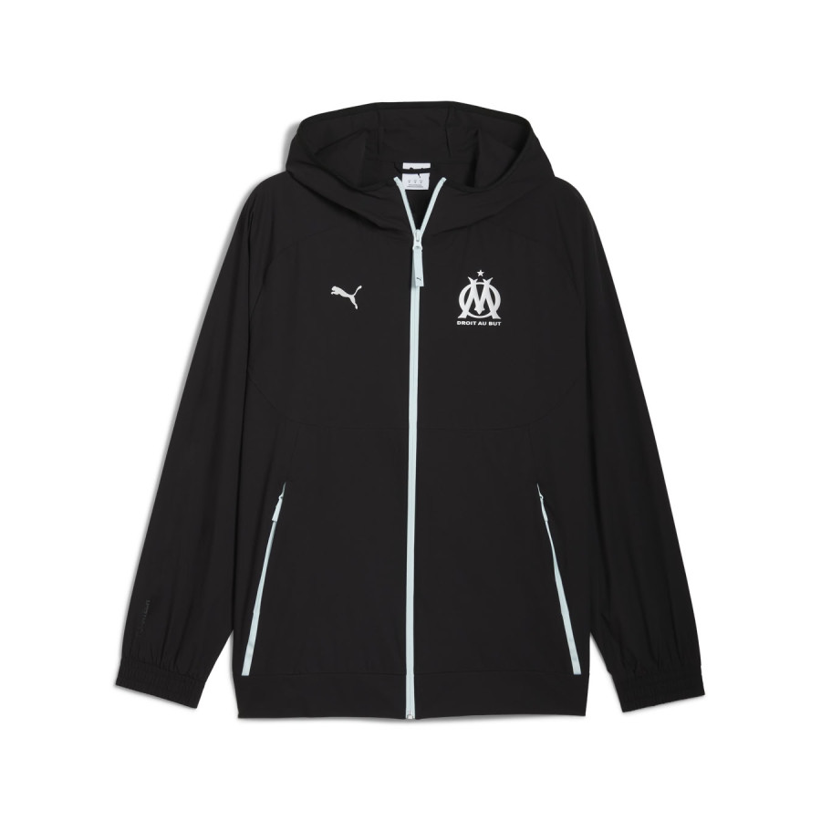 Veste survêtement OM PumaTech woven noir blanc