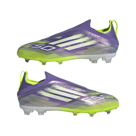 adidas F50 LaceLess junior Elite FG violet jaune