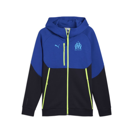 Veste survêtement OM PUMATECH Fleece bleu jaune