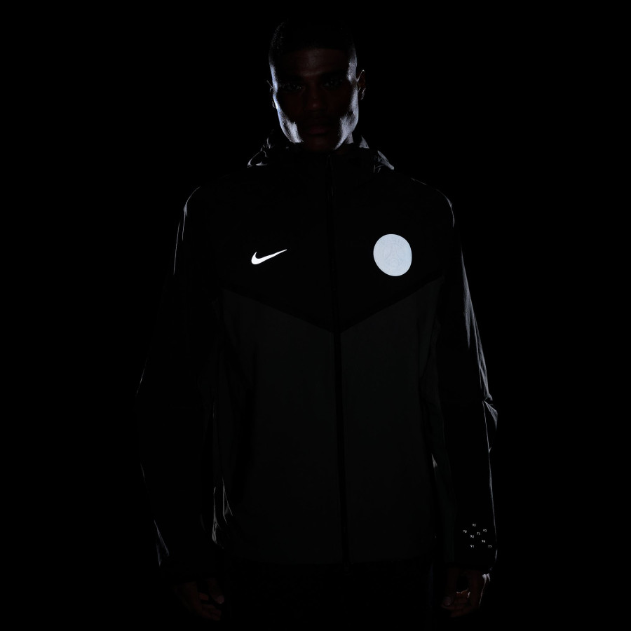 Veste survêtement PSG Tech Woven noir gris